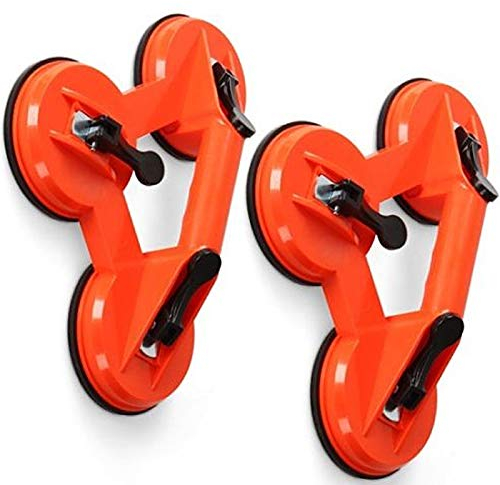 Trintion Suction Cups, 2 Pack Glass Suction Cup Triple Locking 100kg Puller Lifter 4.64 Inch Heavy Duty Vacuum Lifter Glass Lifter Suction Cup for Glass Windshields and Dent Pulling