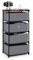Giantex Kommode für Schlafzimmer aus Stoff, platzsparender Badezimmerschrank mit 4 Schubladen, mit Gestell aus Eisen und robustem Metallverbindung, Kommode für Innenschrank, 3 Farben (Grau)