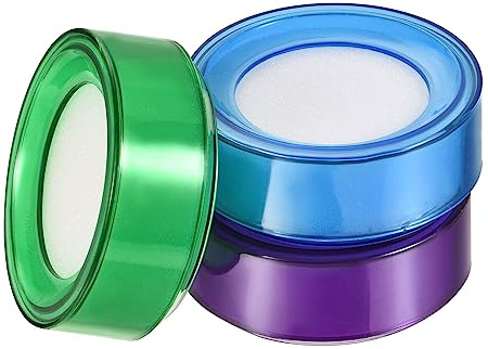 YOKIVE 6 Pcs Finger Wet Sponge, Round Desktop Fingertip Wet Tools | Easy to Use Great for Counting Office Paper Document Bills (Blue Green Purple, 2.7-Inch)