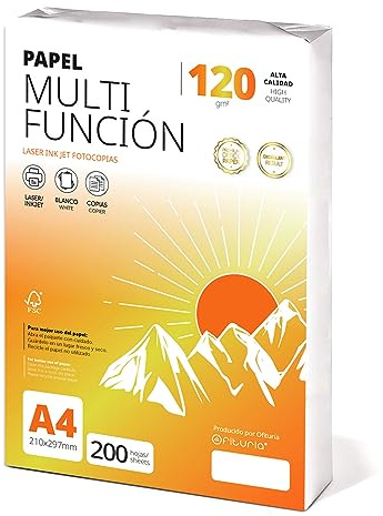 Folios A4 120 g 200 feuilles, papier polyvalent pour imprimante, feuilles pour imprimantes laser et injection, photocopieur, pour usage bureau, matériel scolaire, paquet de folios - Ofituria (120 g,