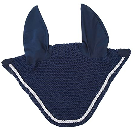 Filet d'oreille de Cheval, Bonnet de Filet d'oreille de Cheval en Coton, Fabrication Exquise Bleu Marine pour l'entraînement des Animaux