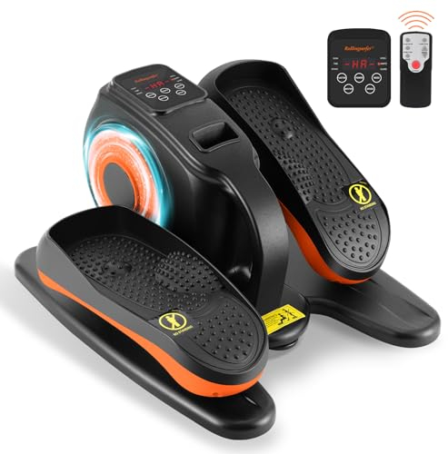 Rollingsurfer Mini Elektrischer Ellipsentrainer, Fußtrainer Elektrisch mit Anzeige und Fernbedienung, Motorisierter Beintrainer im Sitzen zur für Senioren und Erwachsene