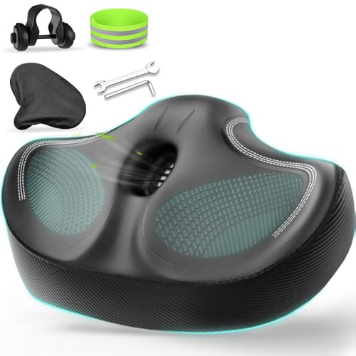 Oversizd Bike Seat, Premium Stationary Comfortable Extra Large Bikes Seats for Women Men, Waterproof Adults Wide Bicycle Seat for Peloton, Spin Bike, Exercise Bike, Cruiser Bike