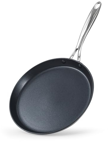 Cooks Standard 10.5-inch Hard Anodized Ceramic Nonstick Crepe Pan, Black