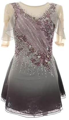 Kmarouse Figure Skating Dress for Girls Sparkle Rhinestone Ice Skating Dress for Performance and Competition