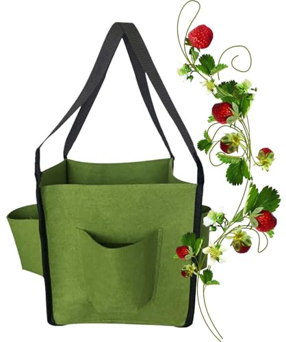Borsa Per Coltivazione Di Piante - Borse Per La Coltivazione Di Fragole, Borsa Da Giardinaggio Per Patio | Stivali In Tessuto Per Piante Portatili, Contenitori Per Piantatrice Traspirante Con 4 Tasche