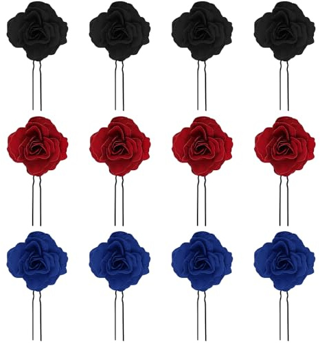 TRKETK 12 Pièces Pince à Cheveux Fleur, Épingles à Cheveux Rétro en Forme de U Épingles à Cheveux de Mariée Accessoires de Coiffure pour Filles pour Femmes et Filles, Fête, Plage, Mariage