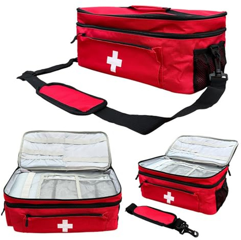 Bolsa de primeros auxilios vacía, bolsa de emergencia, enfermera, bolsa de medicamentos, portátil, bolsa de medicamentos, farmacia de viaje, bolsa de almacenamiento médico, bolsa de almacenamiento
