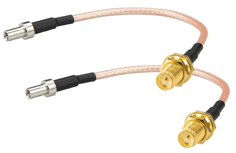 Boobrie 2 st koaxialkabel SMA hona till TS9 hane 10 cm RG316 SMA hona till TS9 hane förlängningskabel för 2G, 3G, 4G LTE-antenn
