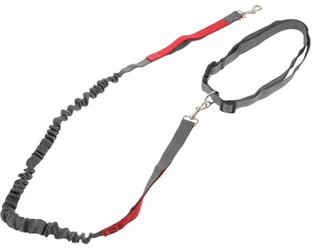 Toyvian Guinzaglio per Cani da Jogging con Fibbia Doppia Estremità Corda di Trazione Regolabile in Poliestere Resistente all Usura per Passeggiate all Aperto e Camminate in Città