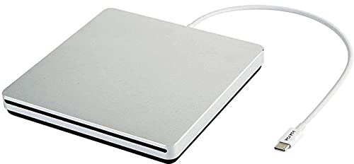 VikTck USB-C Superdrive External DVD/CD Reader and DVD/CD Burner for Apple-MacBook Air/Pro/iMac/Mini/MacBook Pro/ASUS/ASUS/DELL Latitude with USB-C Port Plug and Play(Silver)