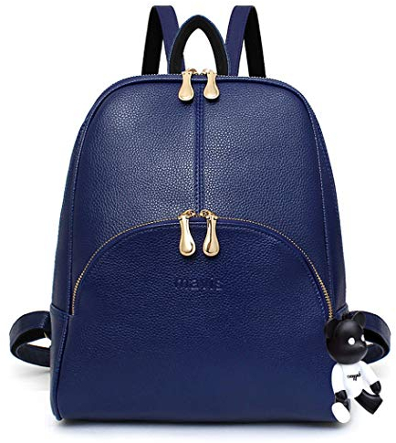 DEERWORD Femme Sac a Dos Sacs à Main Portés Bandouliere Feminin Ados Original PU Cuir 5035 1pc Ensemble Bleu