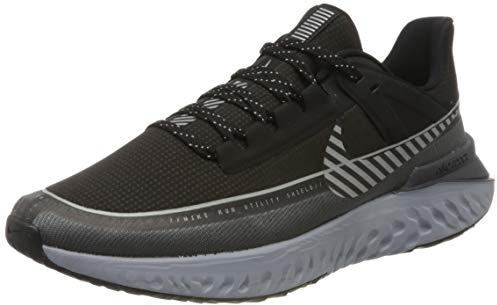 Nike NIKE LEGEND REACT 2 SHIELD, Men's Running Running Shoes, Black (black/reflect silver-dk grey-wolf grey-mtlc platinum 001), 7.5 UK (42 EU)