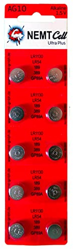 10 AG10 Wilhlem Cell Knopfzellen Knopfbatterien Uhrenbatterien LR1130, LR54, 189, 389