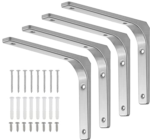 Faankiton 4 Stück Regalhalterung Maximale Tragkraft 70kg, Winkel Regal mit Schrauben, Multifunktionale Metallwinkel 90 Grad für Wandhalterung Regal, Regalhalterung (250 x 300 mm)