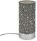 BRILONER – Tischlampe mit Sternendekor, Nachttischlampe mit Kabelschalter, Tischleuchte E14 Fassung, Stoff-Tischlampe, 250x110 mm (DxH), Grau, Matt-chrom-grau
