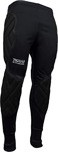 TIGEAR Mens Padded Football Trouser Goalkeeper Rugby Soccer Outdoor Protective Pants (as8, Waist, Numeric_28, Regular, Regular) Black