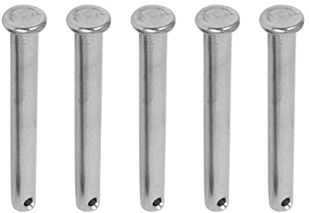 M METERXITY 5 Paquet Chape Goupilles - Plat Tête Inox Acier Rond Chape Goupilles Fixation, Anti Résistance, Appliquer à Mécanique Réparation (M8 x 80mm, Argent Ton)