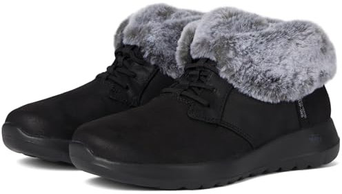 Skechers Damen On-The-Go Joy Cozy Charm Stiefelette, Black/Gray Textile, 40 EU