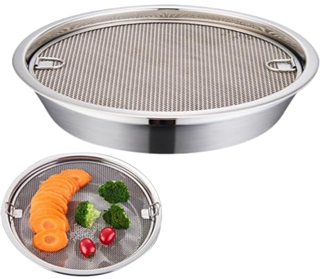 Lnhgh Cesta de drenaje de aceite para sartén, sartén con escurridor de aceite | Rejilla para escurrir alimentos fritos - Bandeja de drenaje de malla de acero inoxidable para uso doméstico, refrigerios
