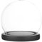 M METERXITY Cloche Glass Dome, D4.7In Ball Jar with Wooden Base for DIY Snow Globes/Small Plants/Flowers/Candles/Models/Souvenirs, Glass Display Case [Black]