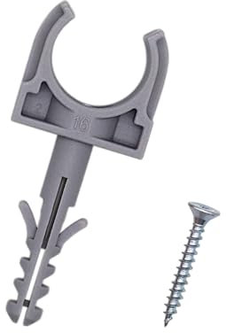 SKIR'CO Lot de 40 colliers de serrage en plastique pour tuyaux de 16 mm, colliers de serrage de type U, colliers de serrage, clips de tuyau, vis incluses