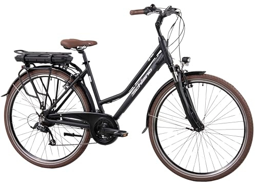 F.lli Schiano E-Ride, E Bike Trekking 28 Zoll, 36V 14.5Ah Abnehmbarer Akku, Motor 250W 40Nm, Trekking EBike für Herren/Damen, Schwarz
