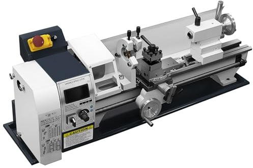 PEIXU Torno de Metal de Precisión 1500W 220x500mm, Mini Torno Metálico con Velocidad Variable Continua 0-2500rpm, Incluye Cepillo para Trabajos de Mecanizado