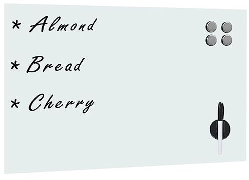 vidaXL Magnetisches Whiteboard Wandmontage Glas 60x40cm Wandtafel Schreibtafel