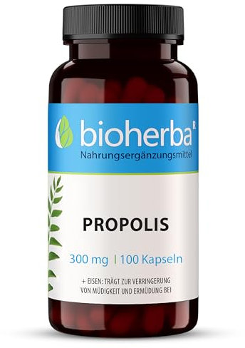 Propolis Kapseln – 100 Stück mit 300 mg Propolis und Eisen Nahrungsergänzung mit Bienenprodukten von BIOHERBA PZN 19642563