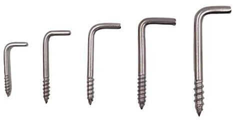 T::A 5 Stück 3.5 x 40 mm Hakenschraube Edelstahl rostfrei L-Haken V2A Inox Holzgewinde