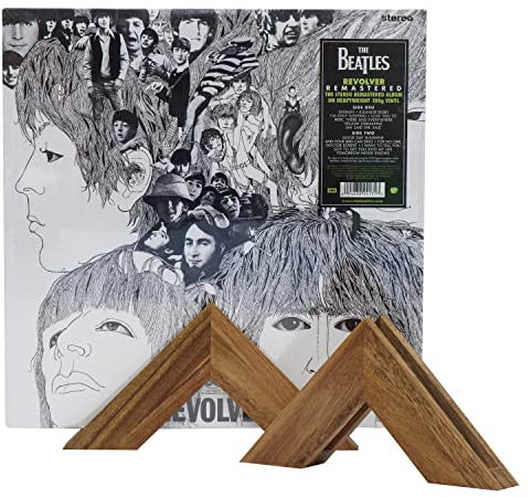 Support mural triangulaire en bois pour disques et vinyles – Sans perçage – Accessoires pour disques vinyles – Étagère flottante – Cadre sans vis (2 supports)