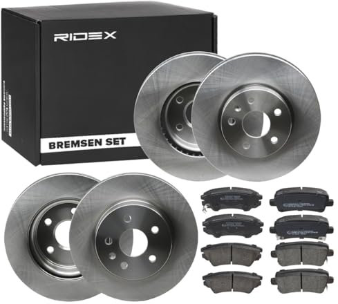 RIDEX 3405B1759 Bremsenset Vorne Hinten Belüftet 321,0 315,0mm - Bremsen Set mit Bremsscheiben und Bremsbeläge Satz