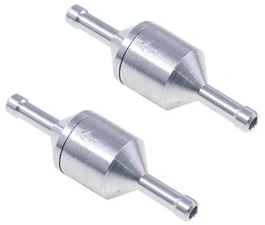 MiJunHD 2 válvulas de combustible unidireccionales de aluminio de 4 mm, válvula de retención antirretorno adecuada para gasolina, diésel, aceite, agua, para carburador de coche, sistemas de baja