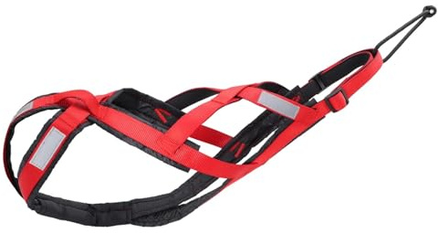 AYWTIUN Schlittenhundegeschirr Hundeschlittengeschirr Haustiergewicht Ziehen Schlittengeschirr Mushing X-Back Geschirr for große Hunde Husky Canicross Skijöring Scootering(Red,M)