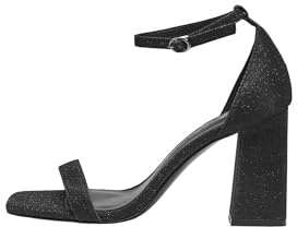 ONLY Onlalyx-24 Glitter High Heeled Sandal, Onlalyx-24-Sandalo con Tacco Alto Glitterato Donna, Nero, 38 EU