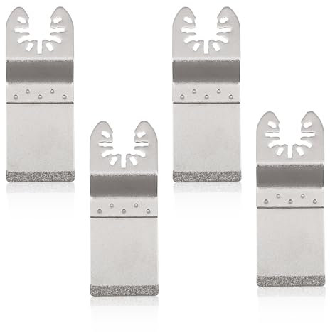 4 PCS Multi Tool Grout Remover Blade, Diamond Multitool Blades Efficient Multi Tool Masonry Blade for Grout Removal Mortar Bricks Wood Cutting