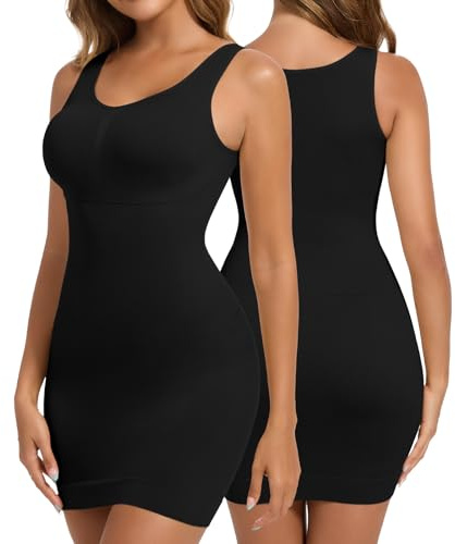 Joyshaper Women Shapewear Dress Tummy Control Full Slips Shaping Dress | Built in Bra Tank Top Dresses Underdress Body Shaper