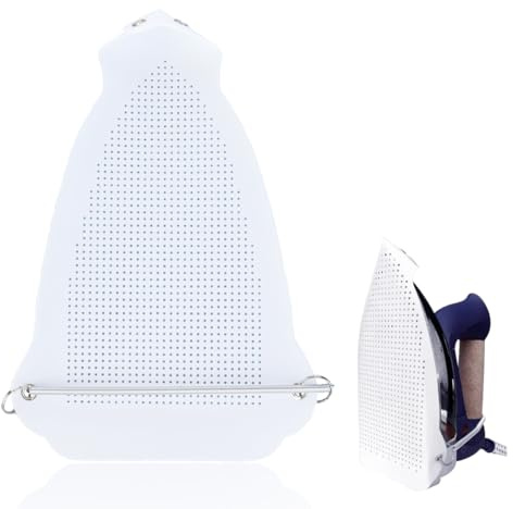 WUSJCOF 1 PCS Piastra Protettiva per Ferro da Stiro, Accessorio per Stiratura a Vapore, Protezione per Tessuti, Copertura per Ferro da Stiro, Protezione per Suola del Ferro (24,5 x 15,7 cm, Bianco)