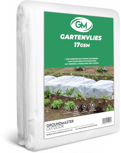 GroundMaster Toison non-tissée de jardin perméable à l'eau 1,5 x 20 m / 17 g/m² – Protection contre le gel pour plate-bandes surélevées et plantes – Filet de protection des plantes respirant et