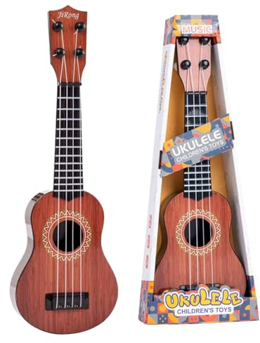 Juguete de Ukelele para niños, 36cm Juguete de Guitarra Ukelele con 4 Cuerdas Ajustables, Instrumento Musical Ukelele para niños, Mini Guitarra Musical de Juguete Educativo para Infantil Regalos (C)