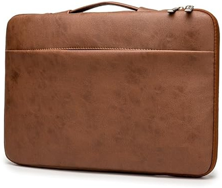 Lopoleis® Laptopväska, arbetsväska män och kvinnor PU-läder, laptopfodral affärshandväska bärväska, laptopväska, laptopväska med handtag för Macbook Chromebook, svart, 15,6 Zoll