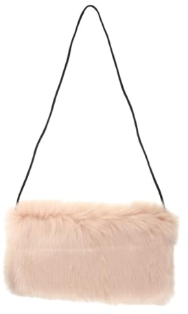OKUMEYR Beige Faux Hand Muff for Women, Soft Full Finger Mitten with Lightweight Polyester Fiber, Portable and Antislip Winter Hand Warmer for Everyday Activities and Weddings