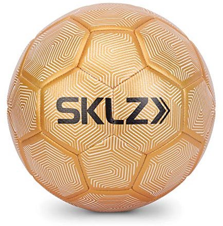SKLZ Golden Touch Weighted Training Ball, Kids Football Training Equipment, White/Black/Green, Size 3