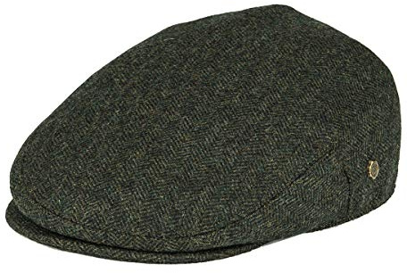 VOBOOM Men's Herringbone Flat Ivy Newsboy Hat Wool Blend Gatsby Cabbie Cap (Army Green, 7 7/8)