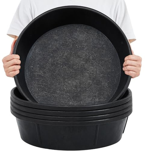 Sadnyy 5 Pcs Rubber Feed Pan 12 Quart/ 3 Gallon Utility Horse Feed Bucket Rubber Bowl Chicken Dust Bath Container Horse Feeder for Goats Livestock Animal Feeding Cats Dogs Pigs