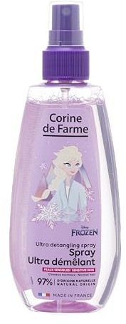 Corine de Farme - Spray Ultra Démêlant Reine des Neiges 2, Elsa - Soin Peau Sensible, Enfant dès 3 Ans, Formulation Clean Beauty, Fabriqué en France