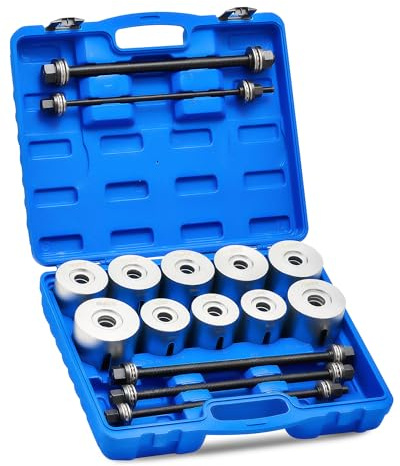 Orion Motor Tech Bushing Press Kit, 27pc Pull and Press Sleeve Kit for Most LCV HGV Engine Cars Vehicles, Universal Seal Bearing Bushing Removal Installation Tool Kit 5 Pulling Spindles with Nuts Case