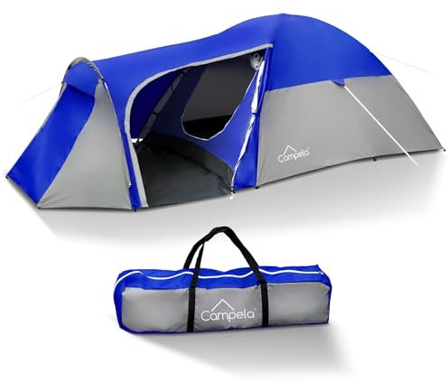 Campela Zelt 3 Personen wasserdicht schnellaufbauend – 3 Mann Igluzelt leicht kompakt mit Moskitonetz Belüftung – Campingzelt Outdoor Zelt hoch für Winter Trekking Festival Urlaub Camping