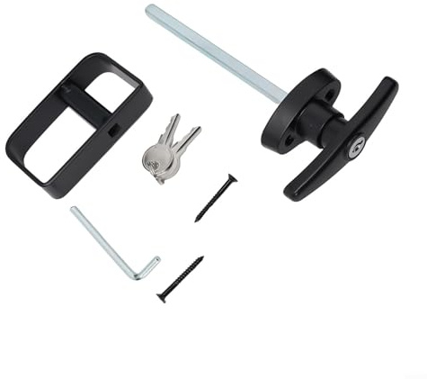 Eawfgtuw T-handle Lockset With 2 Keys, 5-1/2-inch Locking Bar, For Door Locks On Sheds, Playhouses, And Outdoor Buildings, Made Of Zinc Alloy Iron